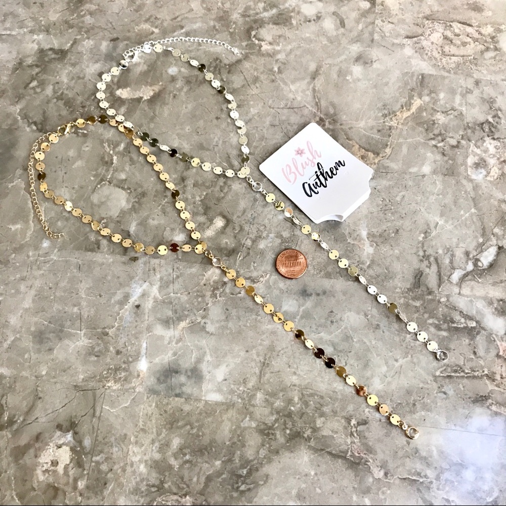 3 for $25⚡️sequin w/ crystal choker tassel chain - Picture 2 of 5